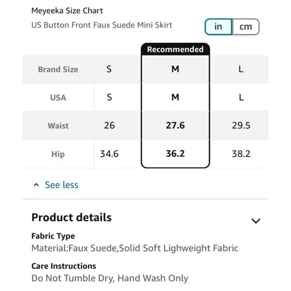 🌸3/$15🌸Tan Faux Suede High Waist Mini Skirt with Pockets A-Line Medium - Picture 6 of 6